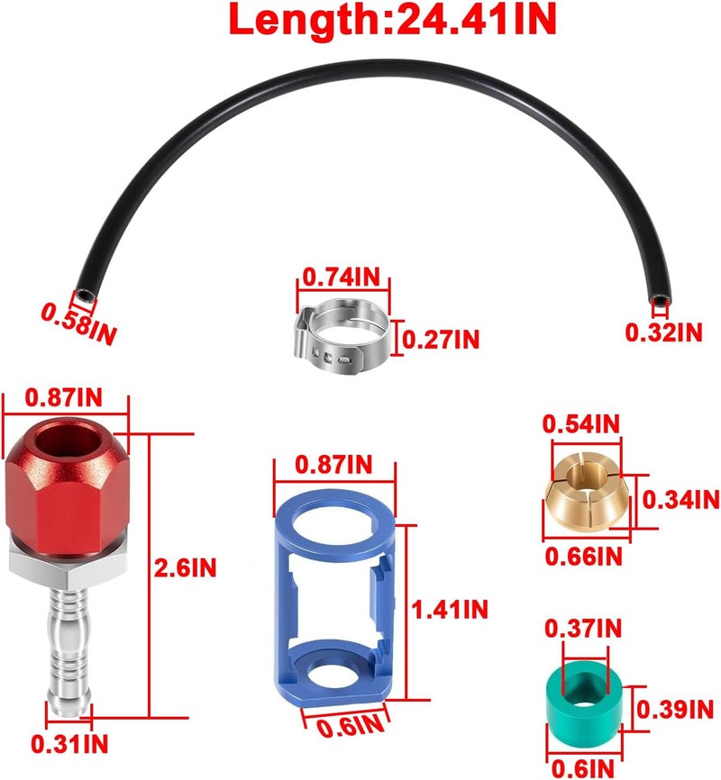 mooncar 800-671 A/C Line Splice Kit With No.6 Hose For 3/8'' Hose to Hard Lines Repair,A/C Air Conditioning Repair Splice Connector Kit - Image 5